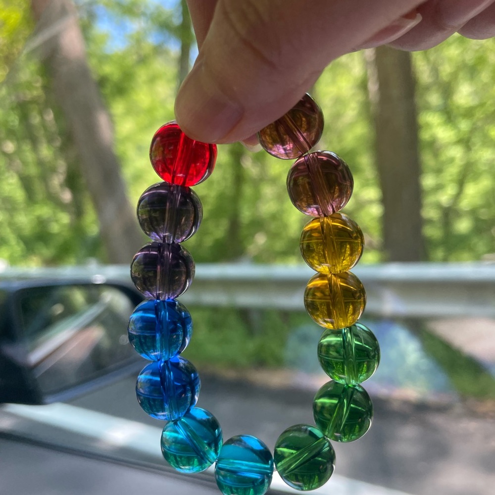 beads bracelet 14mm rainbow color
